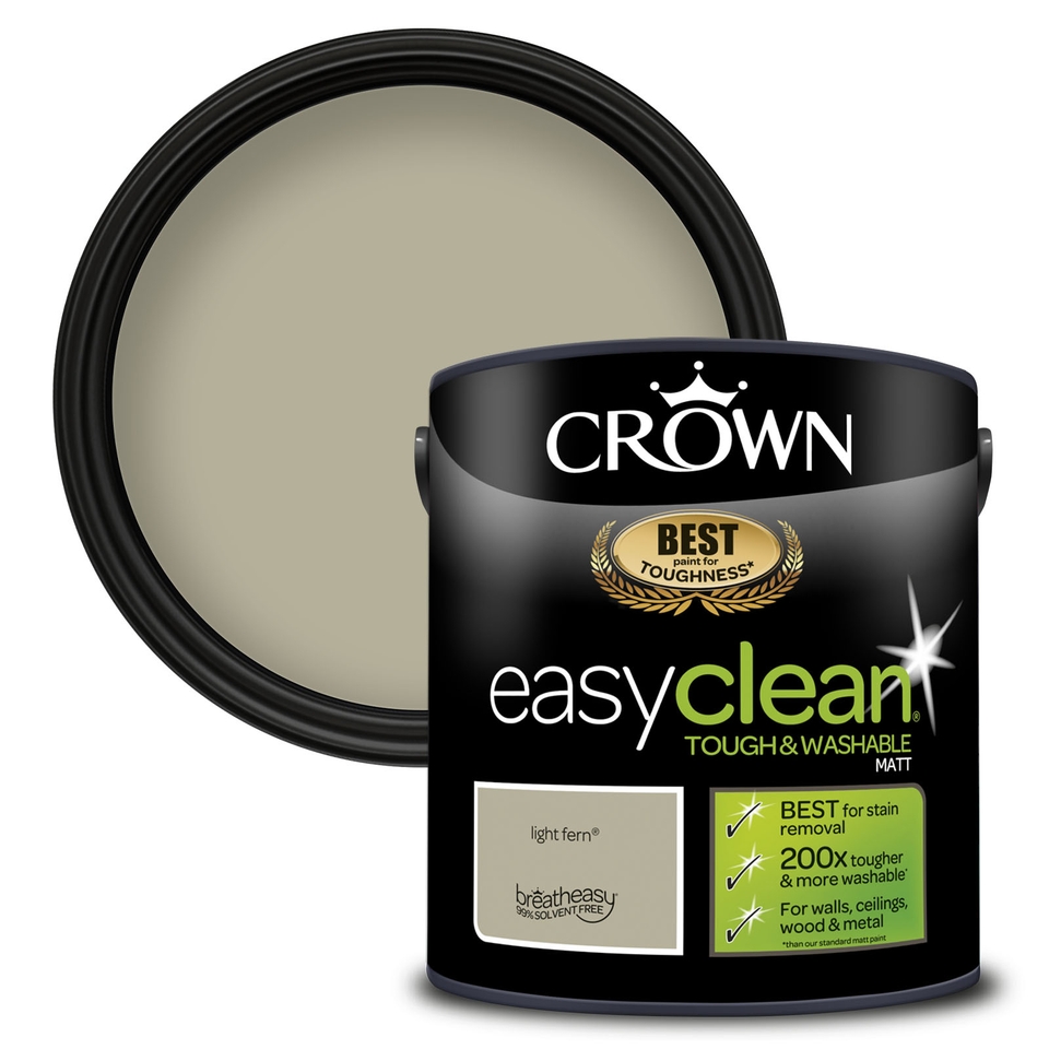 Crown Easyclean Tough & Washable Matt Paint Light Fern - 2.5L