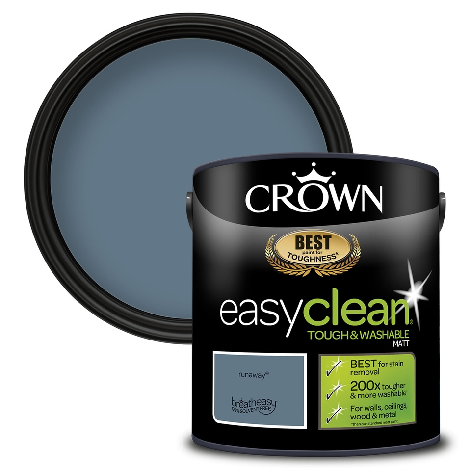 Crown Easyclean Tough & Washable Matt Paint Runaway - 2.5L