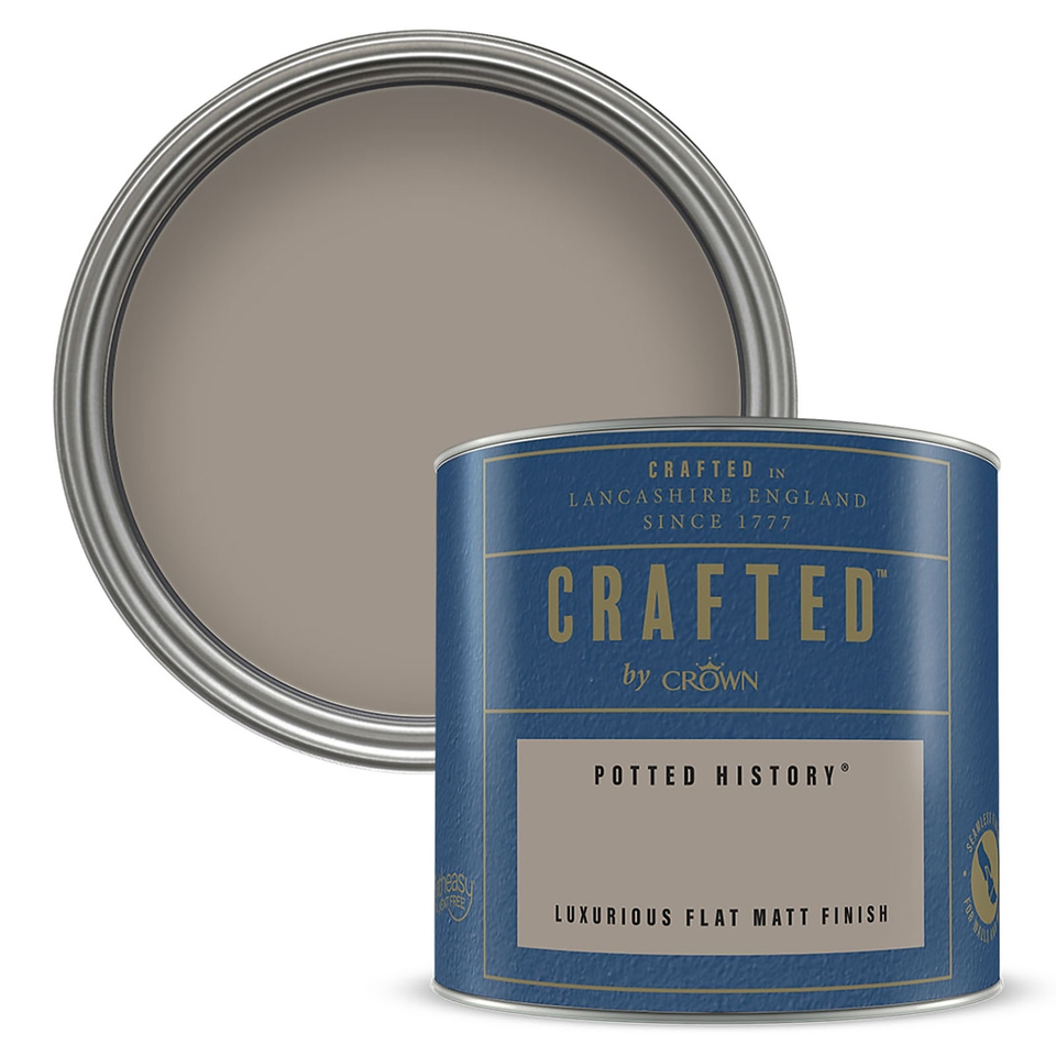 CRAFTED by Crown Flat Matt Paint Potted History Tester 125ml Homebase