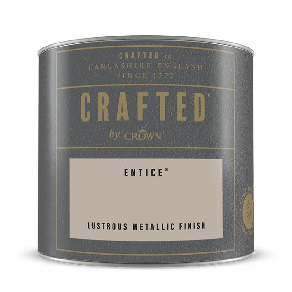 CRAFTED by Crown Metallic Paint Entice Tester 125ml Homebase