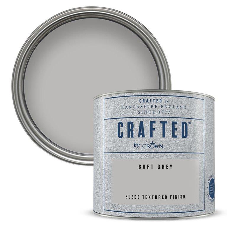 CRAFTED by Crown Suede Textured Paint Soft Grey - Tester 125ml