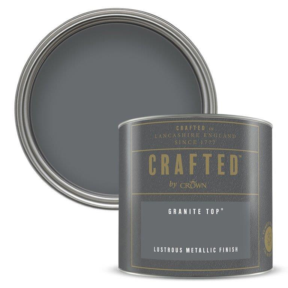 CRAFTED by Crown Metallic Paint Granite Top Tester 125ml Homebase
