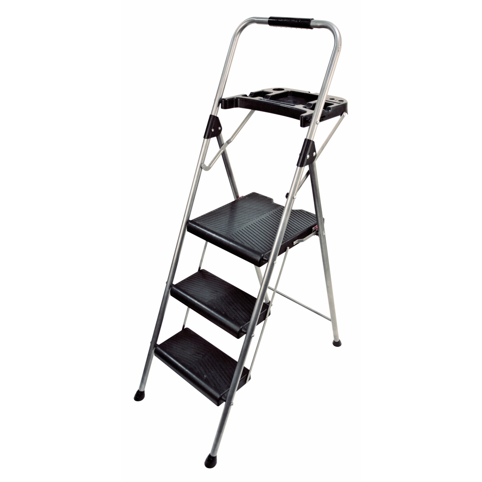 Werner Sure Grip Comfort Step Stool with Tool Tray - 3 Step