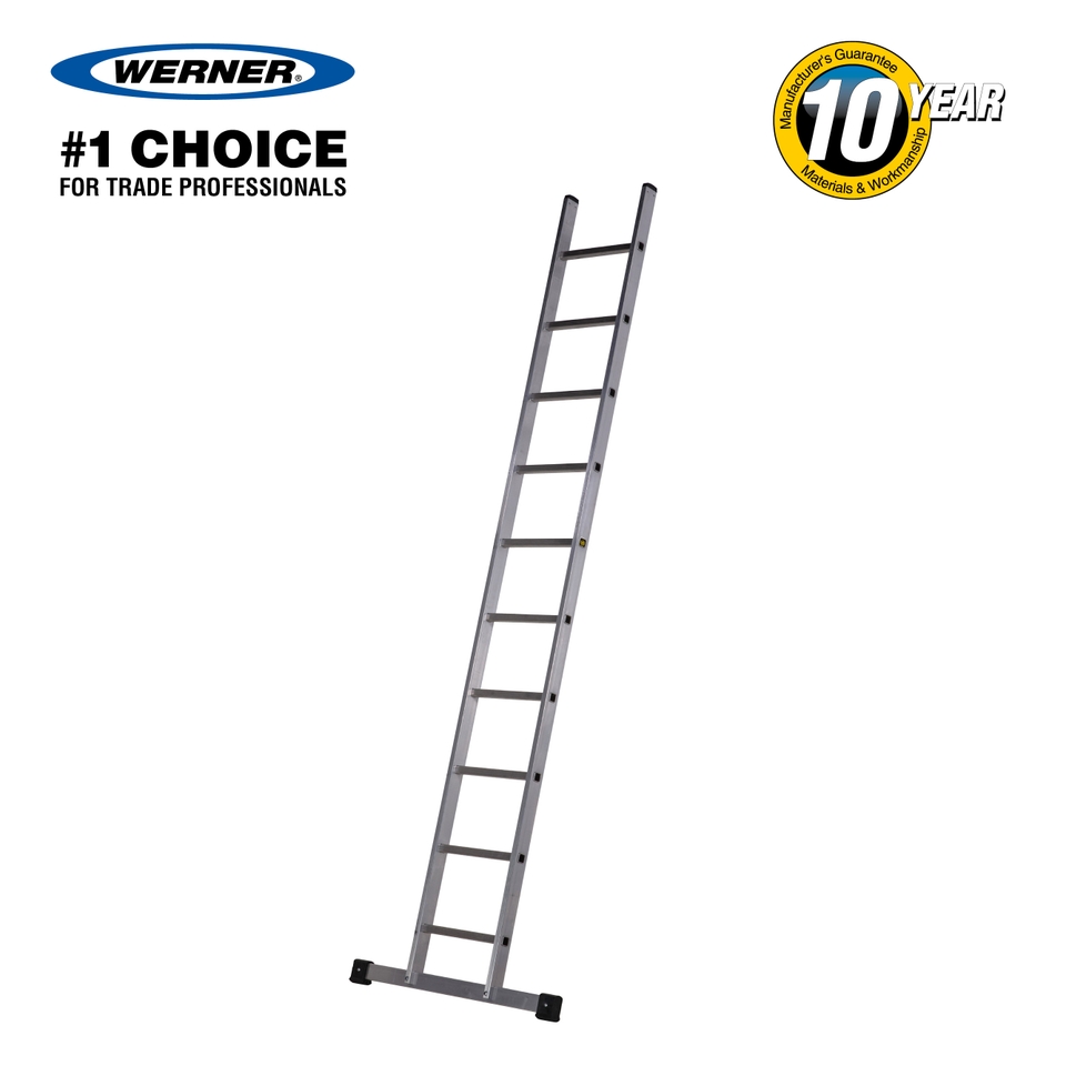 Werner Professional Square Rung Single Section Ladder - 3.05m