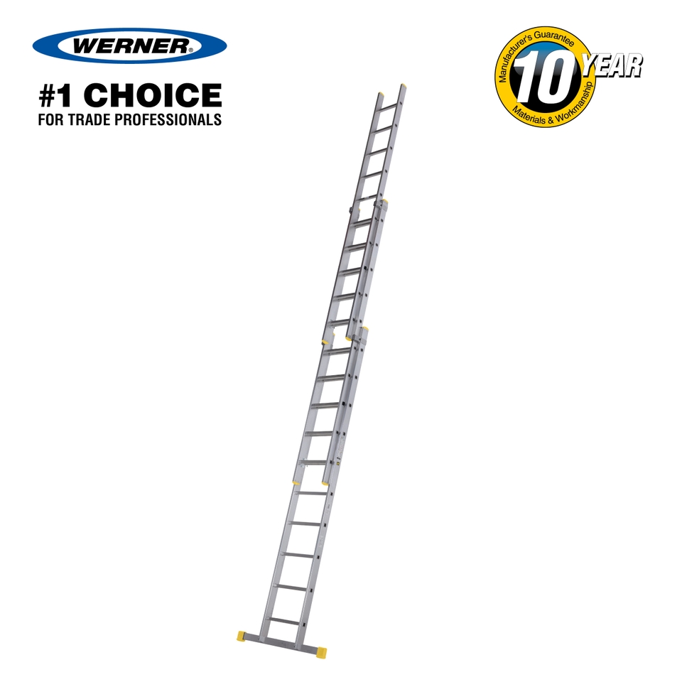 Werner Square Rung Triple Extension Ladder - 3.01m