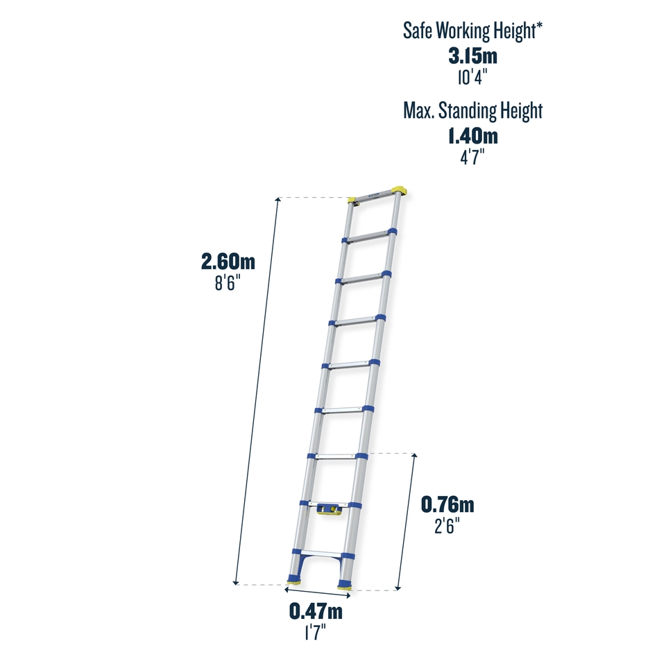 Werner Telescopic Soft Close Extension Ladder - 2.6m