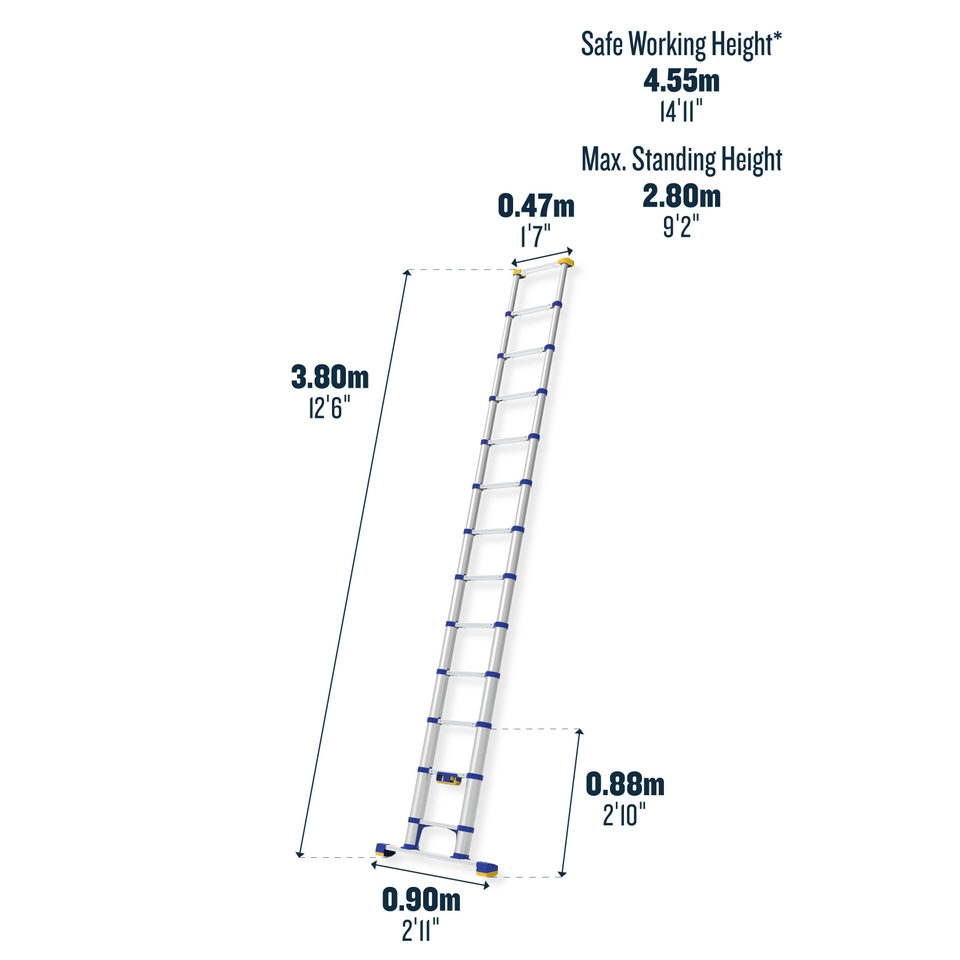 Werner Telescopic Soft Close Extension Ladder - 3.8m