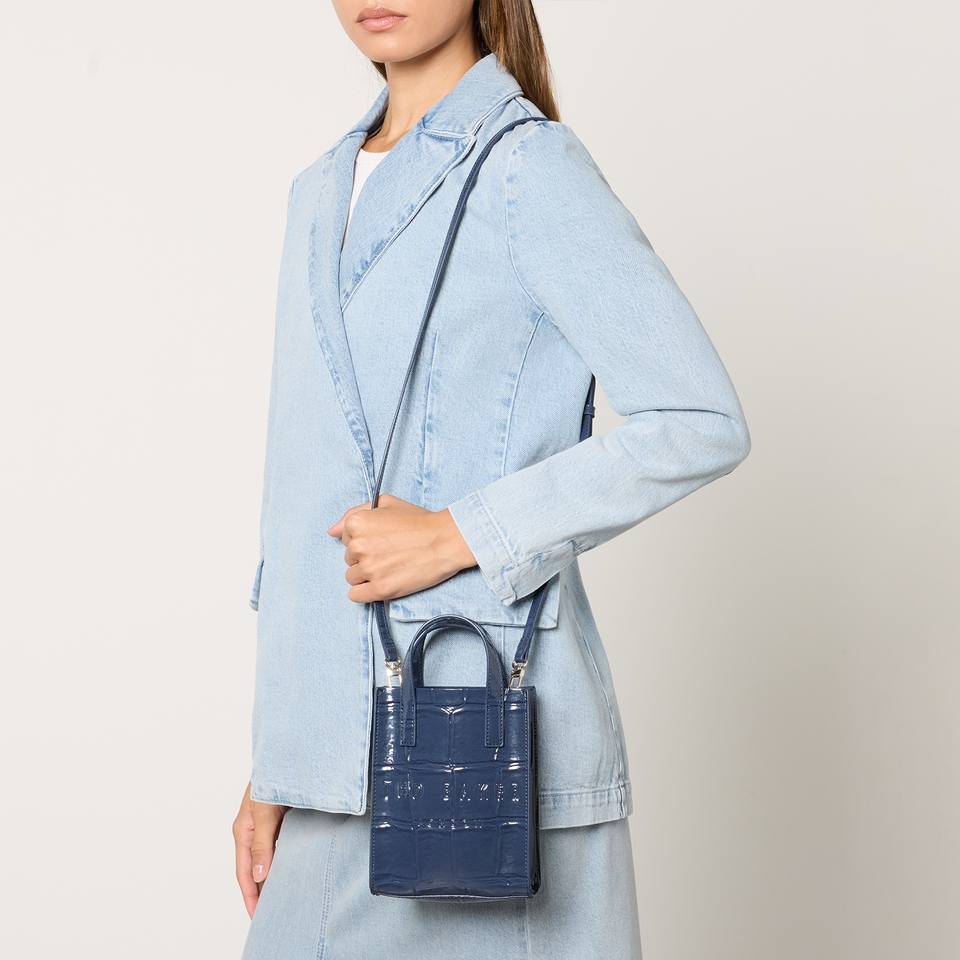 Ted Baker Gatocon Croc-Embossed Faux Leather Mini Bag