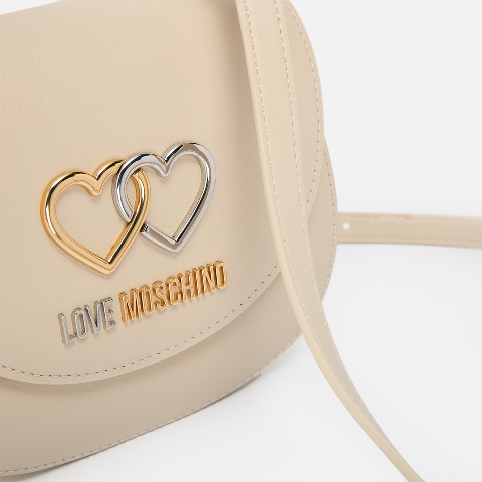 Love Moschino Twin Logo Leather Crossbody Bag