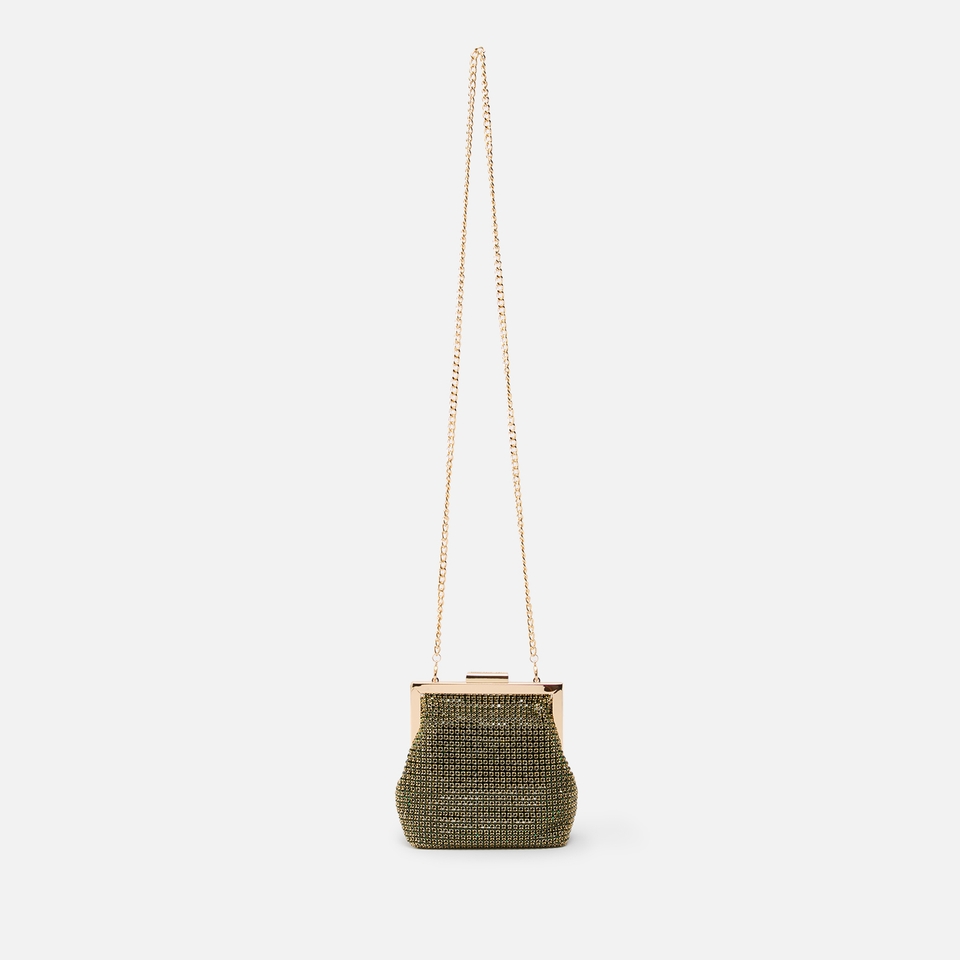 Love Moschino Bling Bling Embellished Twill Frame Bag