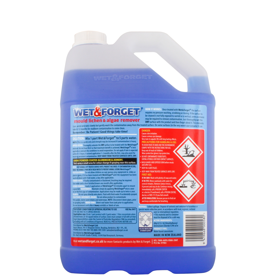 Wet & Forget Mould, Lichen & Algae Remover - 5L