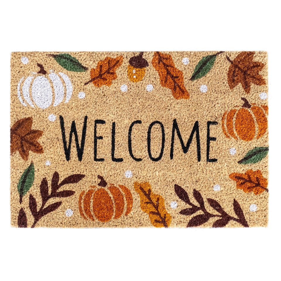 Autumn Welcome PVC Backed Coir Doormat - 40 x 60cm