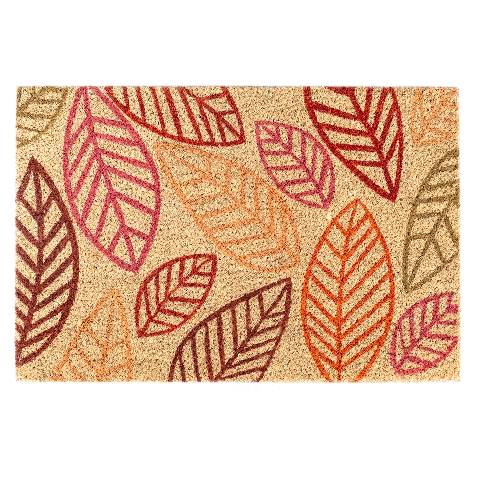 Autumn Leaves PVC Backed Coir Doormat - 40 x 60cm