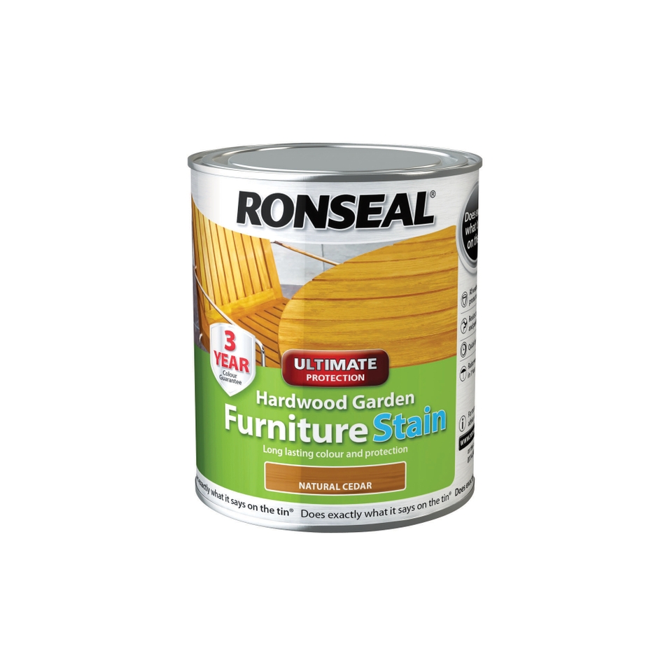 Ronseal Ultimate Protection Hardwood Garden Furniture Stain Cedar 750ml