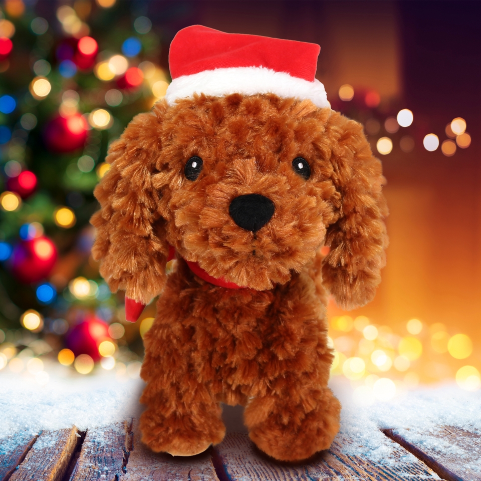 Animated Dancing Dog Christmas Musical Motion Plush Decoration Homebase