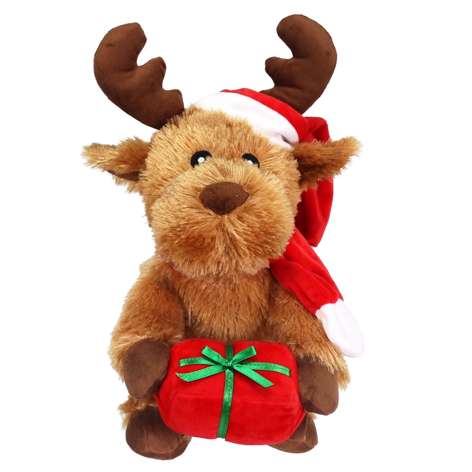 Animated Reindeer with Gift Christmas Musical Motion Character Decoration