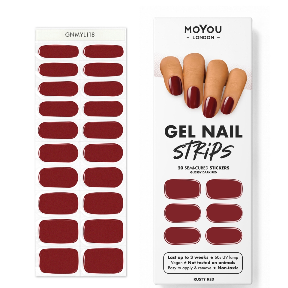 MoYou London Gel Nail Strip - Rusty Red