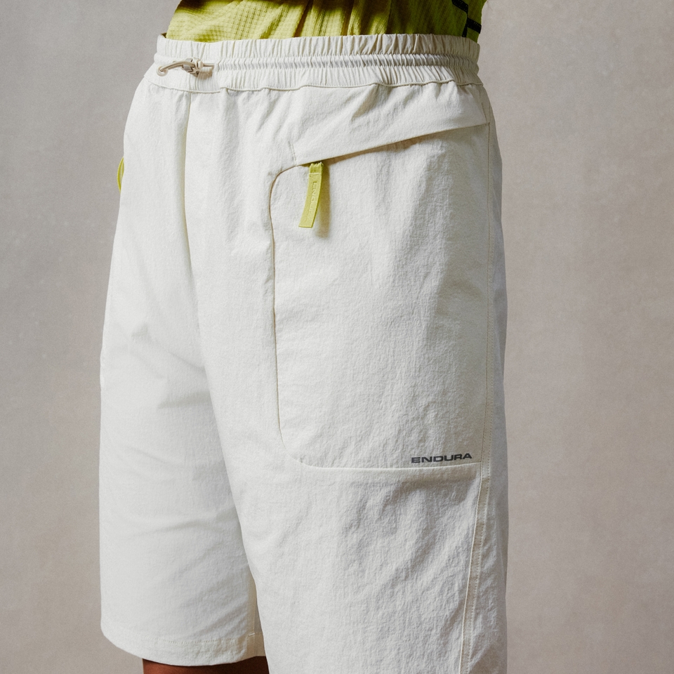 Unisex Corner Shorts (With Liner) - Whisper White