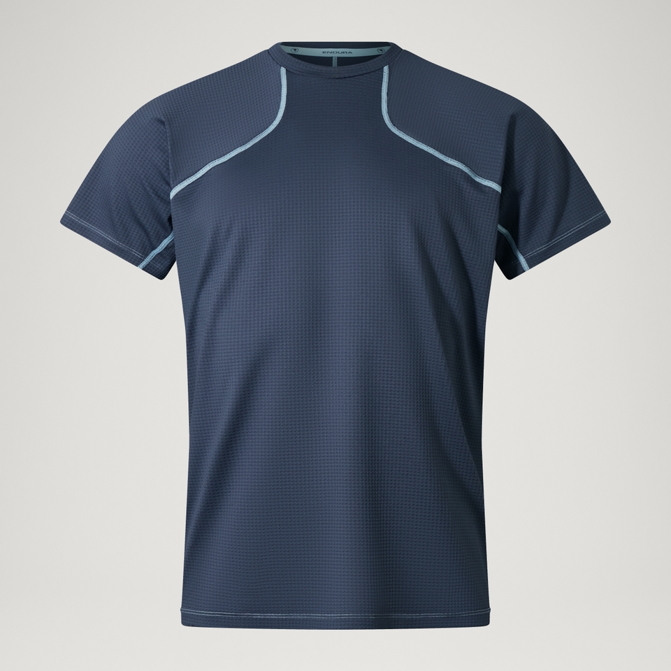 Unisex Kurzarm-Corner-Shirt Ombre-Blau