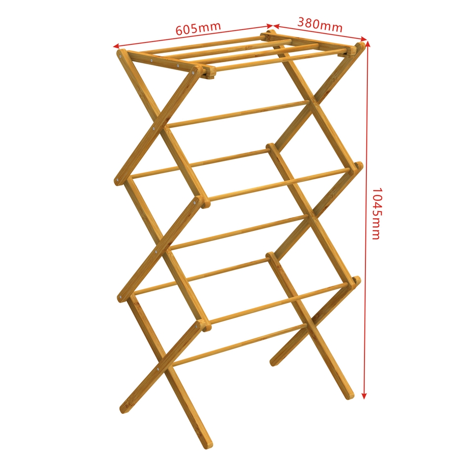 Homebase Bamboo Concertina Indoor Airer Homebase