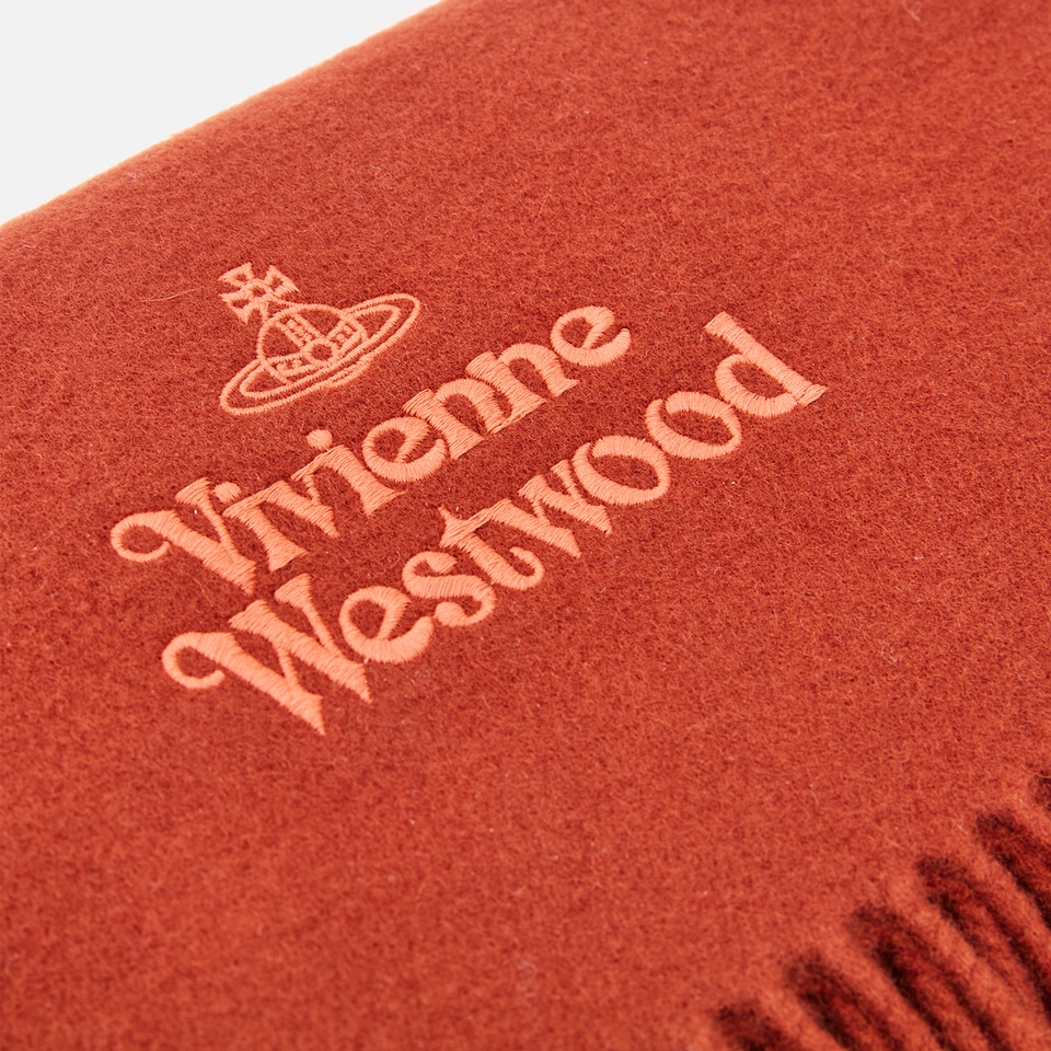 Vivienne Westwood Embroidered Logo Wool Scarf