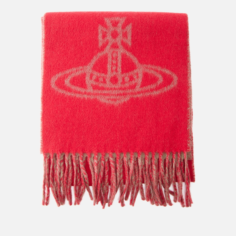 Vivienne Westwood Single Orb Logo-Jacquard Wool Scarf
