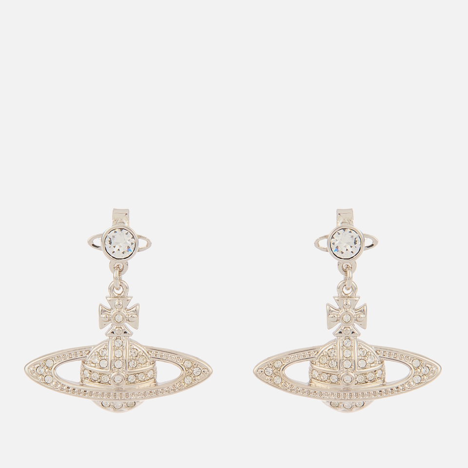 Vivienne Westwood Women's Mini Bas Relief Drop Earrings - Platinum / Crystal Crystal