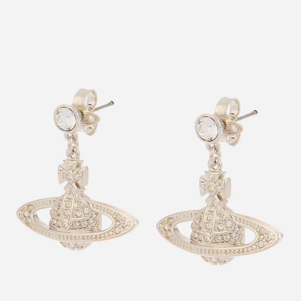Vivienne Westwood Women's Mini Bas Relief Drop Earrings - Platinum / Crystal Crystal