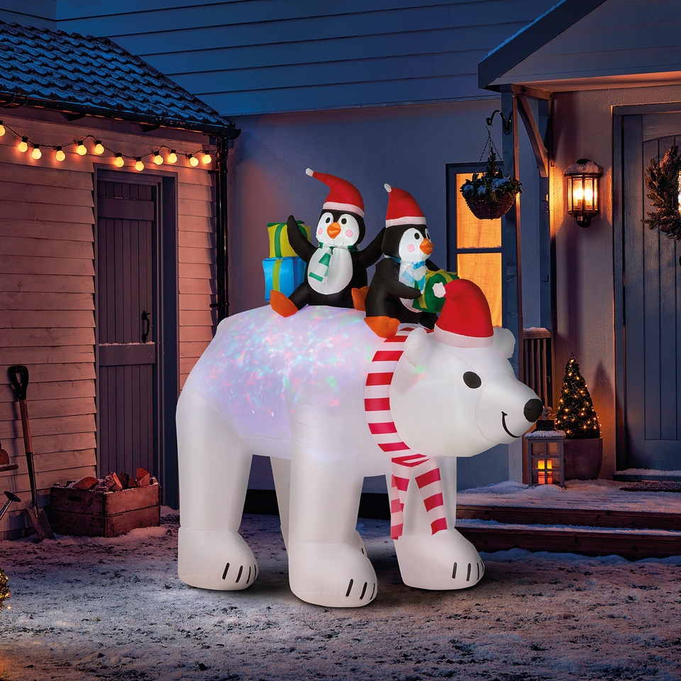 Inflatable christmas bear clearance