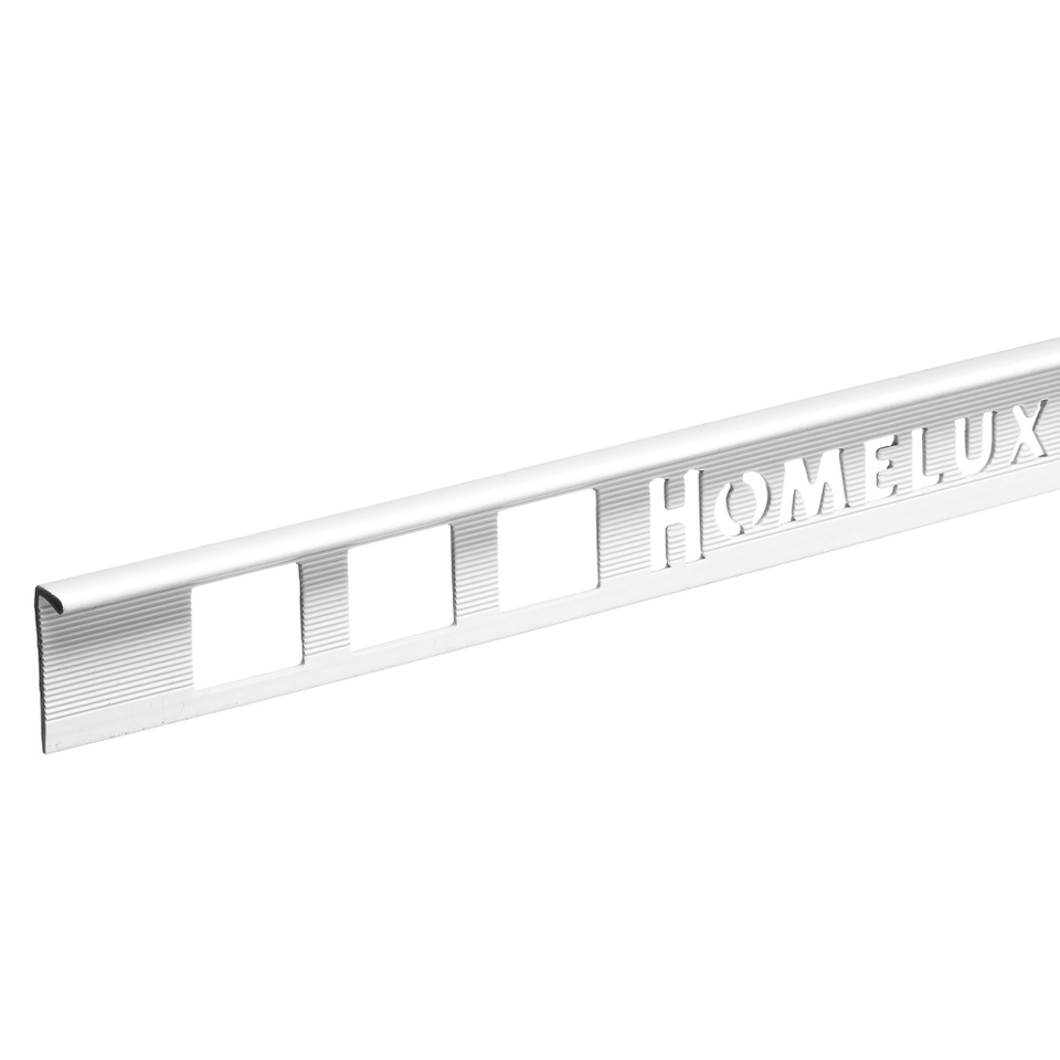 Homelux 6mm PVC Straight Edge Tile Trim White - 2.5m