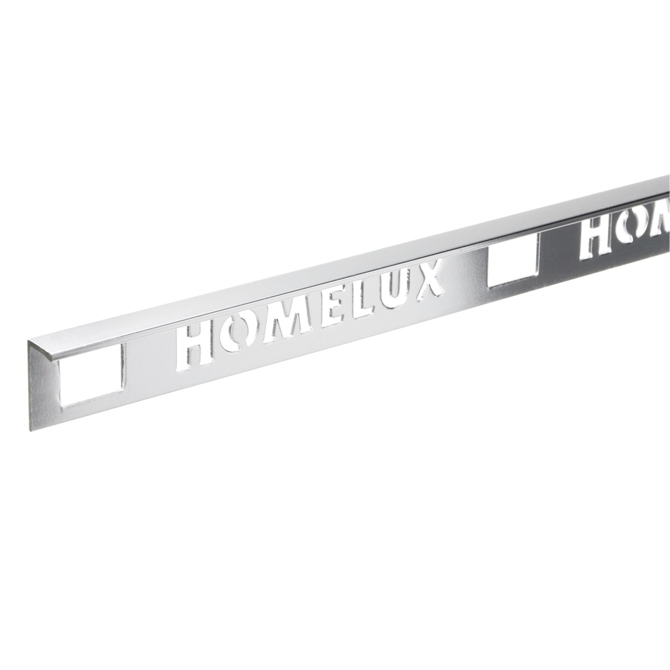 Homelux 8mm Metal Straight Edge Tile Trim Silver - 2.5m