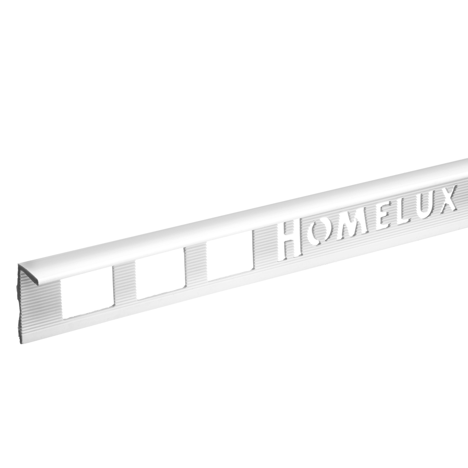 Homelux 10mm PVC Straight Edge Tile Trim White - 2.5m