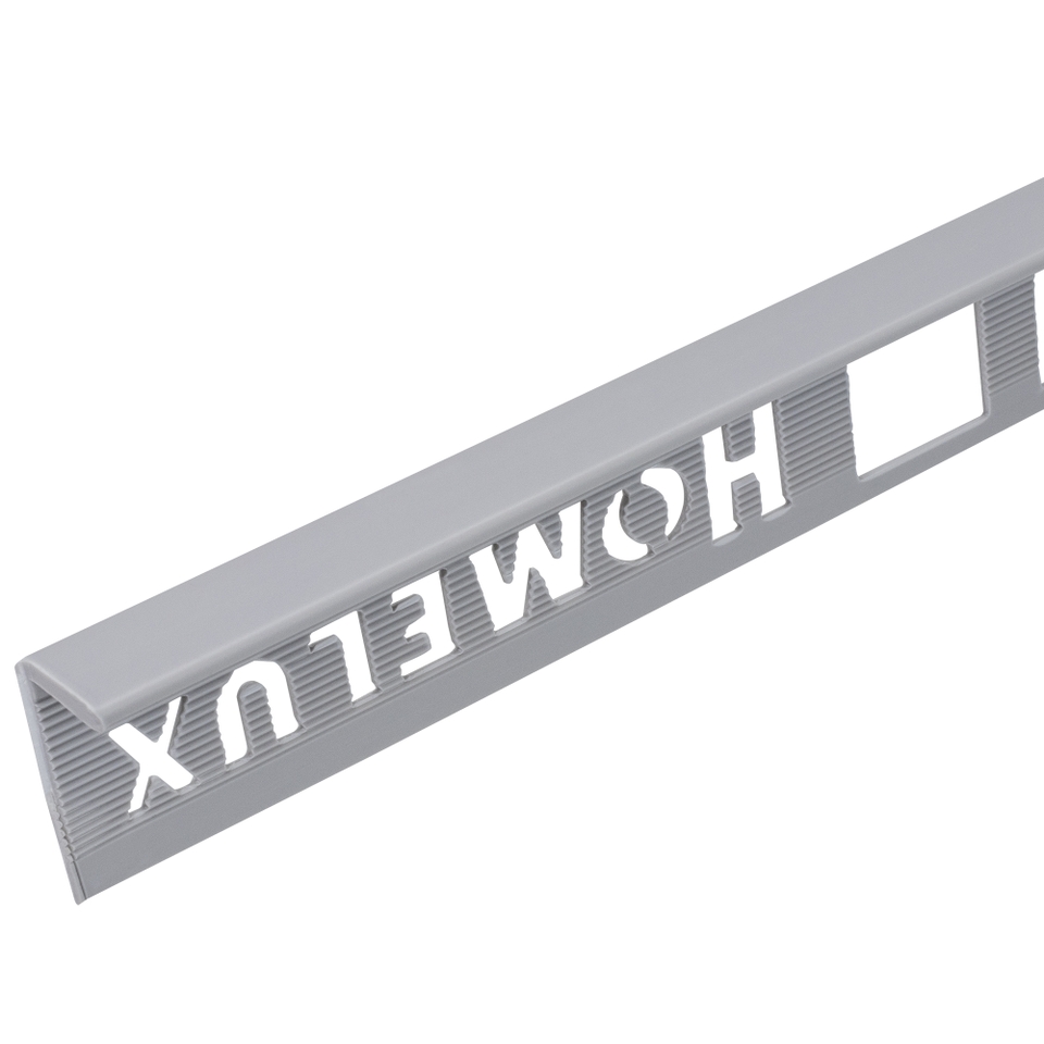 Homelux 10mm PVC Straight Edge Tile Trim Grey - 2.5m