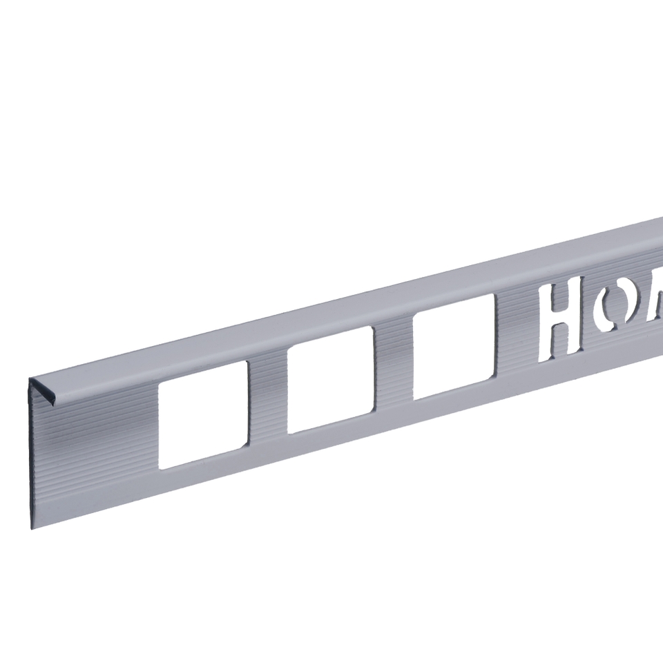 Homelux 8mm PVC Straight Edge Tile Trim Grey - 2.5m