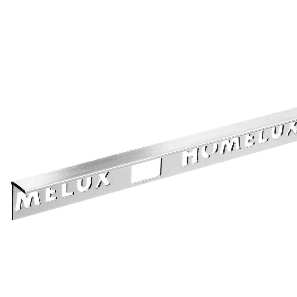 Homelux 10mm Metal Straight Edge Tile Trim Silver - 2.5m