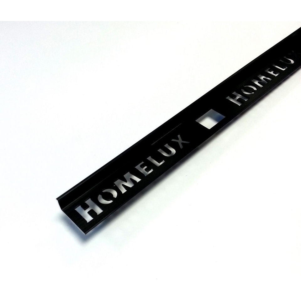 Homelux 10mm Boutique Tile Trim Brushed Black - 2.44m