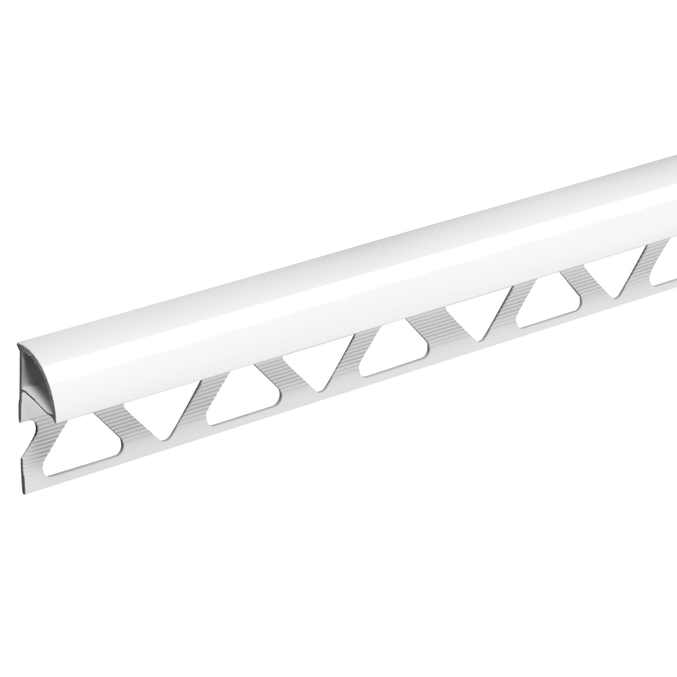 Homelux 8mm PVC Supergloss Quadrant Tile Trim White - 2.44m