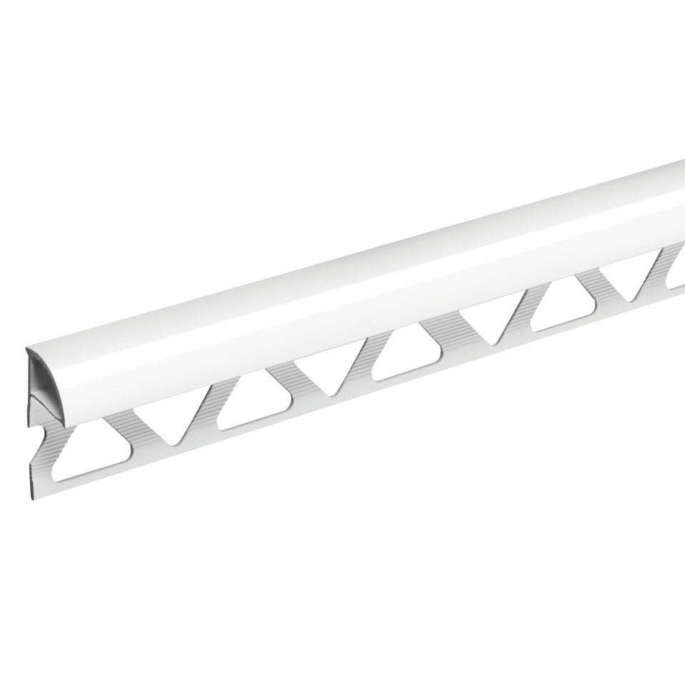 Homelux 10mm PVC Supergloss Quadrant Tile Trim White - 2.44m