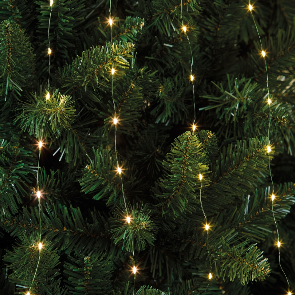 Green Pinwire LED Christmas Tree Net Lights 16 Strands - Warm White