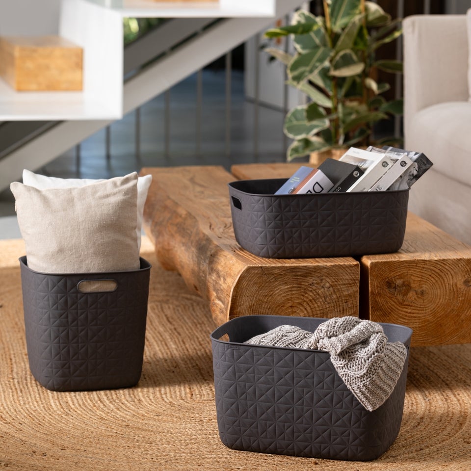 Tour Tiroirs Style Rotin Tour De Rangement CURVER 3 Tiroirs - Style Rotin Ivoire - Meuble Pratique 37x32x59cm Commode 3 Tiroirs Curver