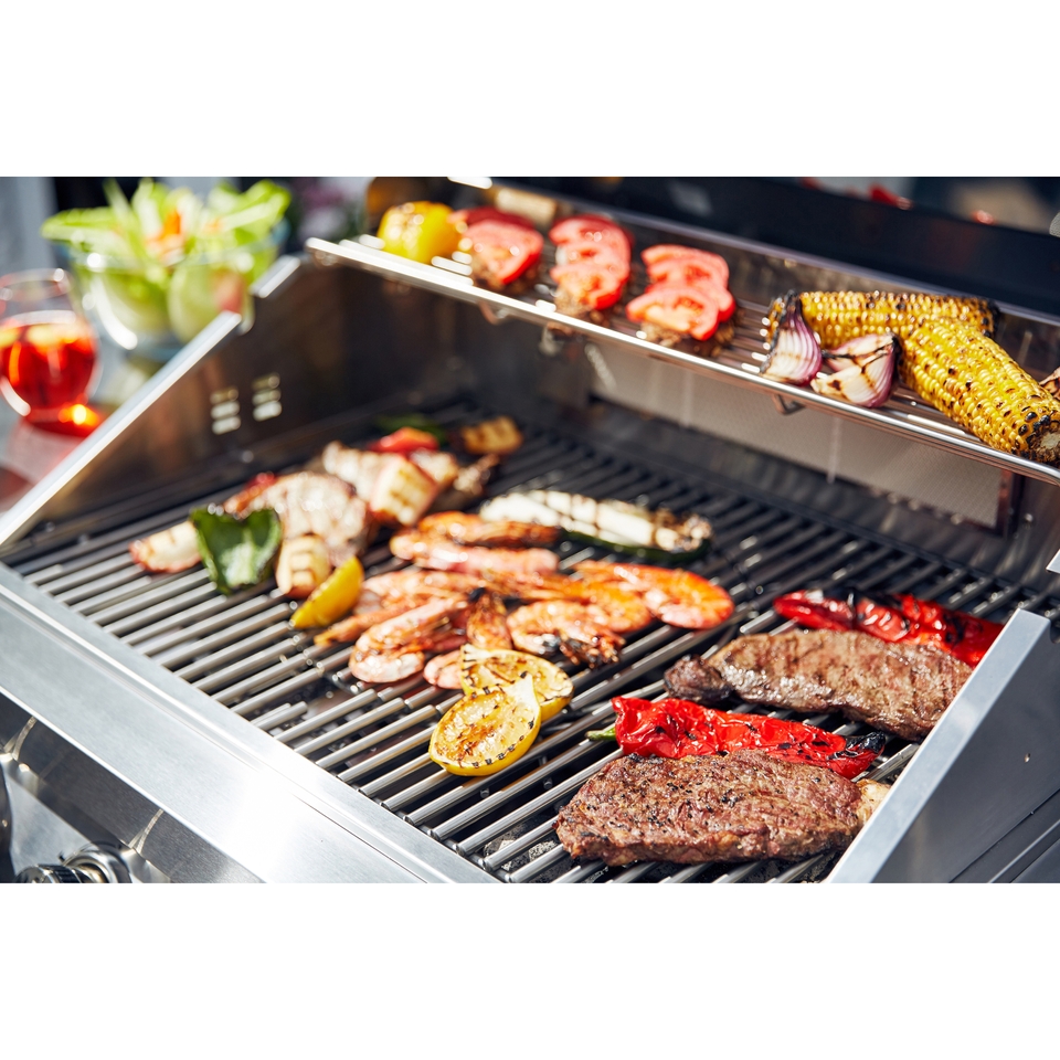 Outback Full Stainless Steel Signature II 4 Burner Hybrid BBQ with Multi Cooking Surface