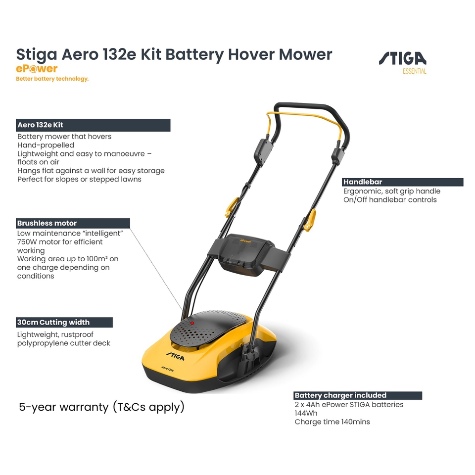 STIGA Aero 20V 30cm Cordless Hover Mower