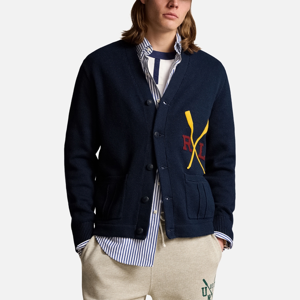 Polo Ralph Lauren Varsity Cotton Knit Cardigan S Coggles
