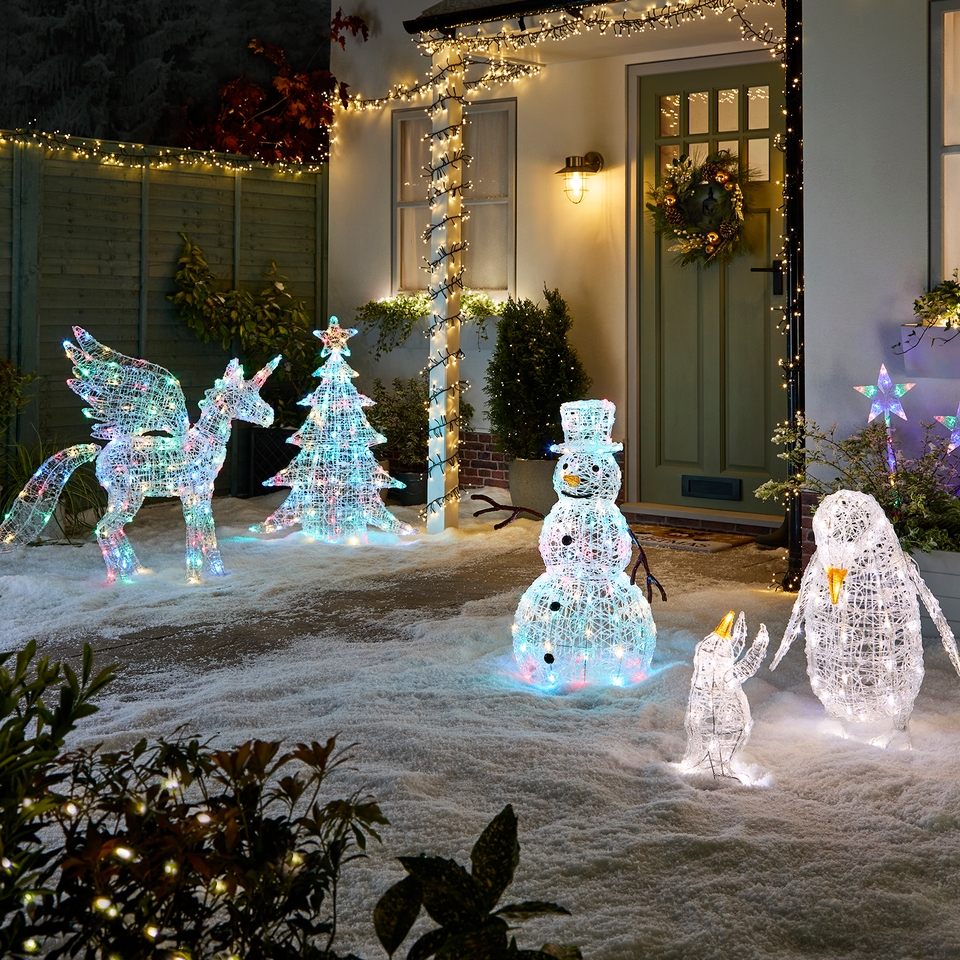 Acrylic LED Tree Multicolour 3D Outdoor Christmas Light Decoration 99cm