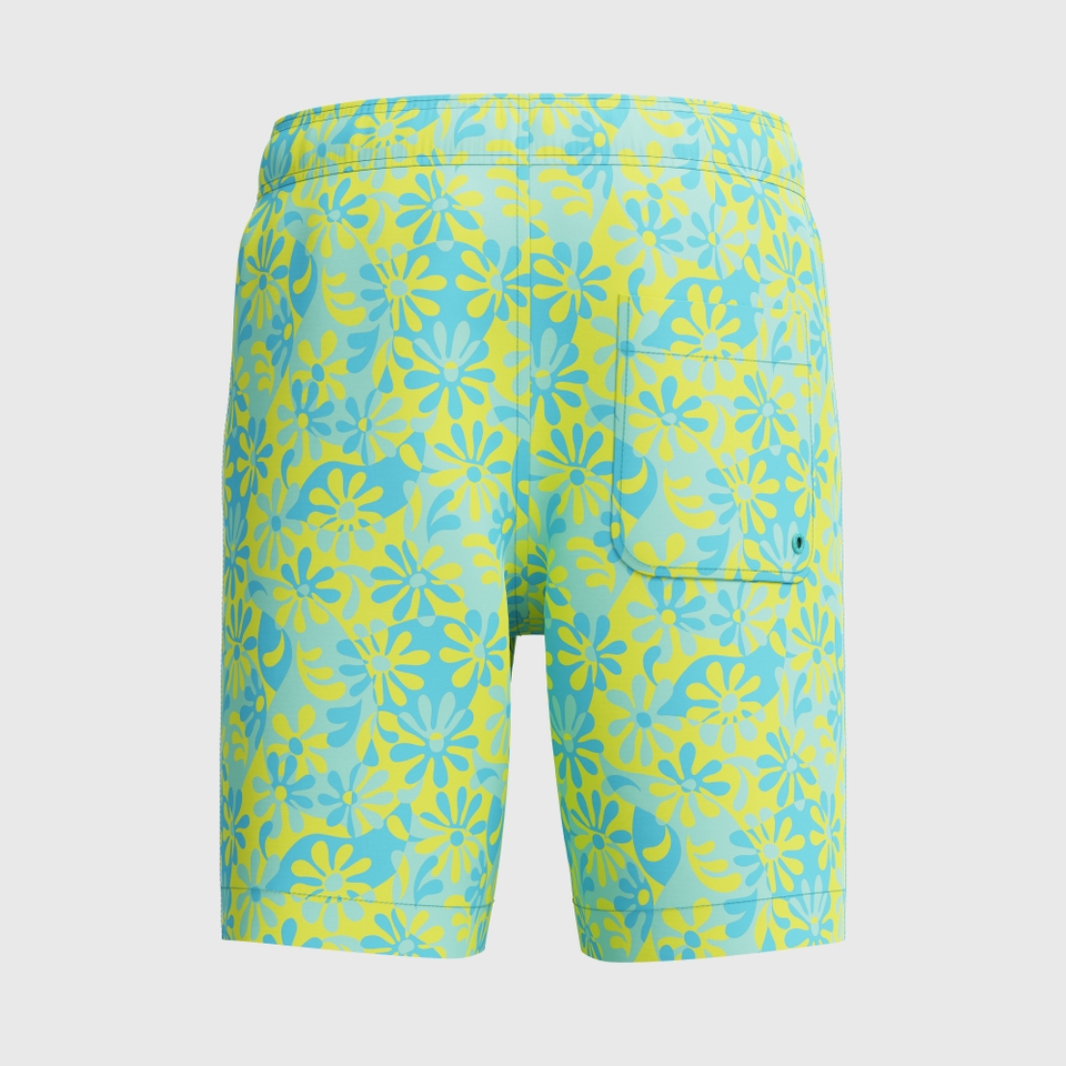 Boys Print Redondo 15" Volley Swim Trunks Blue/Green