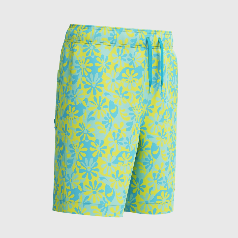 Boys Print Redondo 15" Volley Swim Trunks Blue/Green