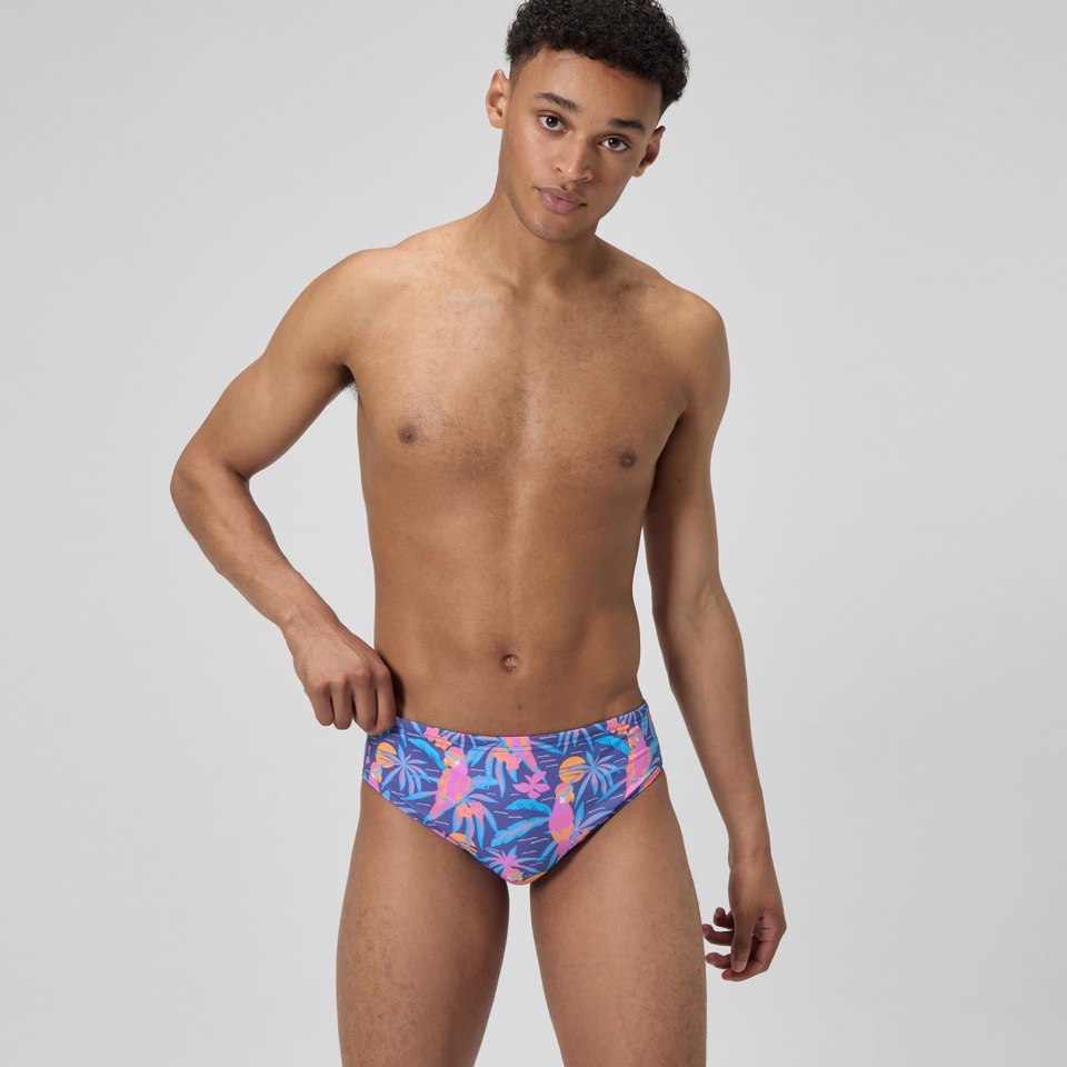 Men's Printed One Brief Blue