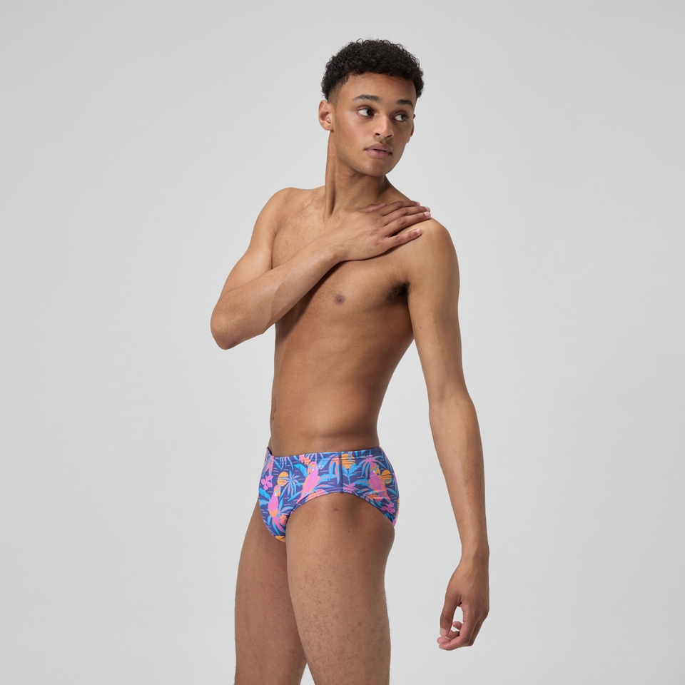 Men's Printed One Brief Blue