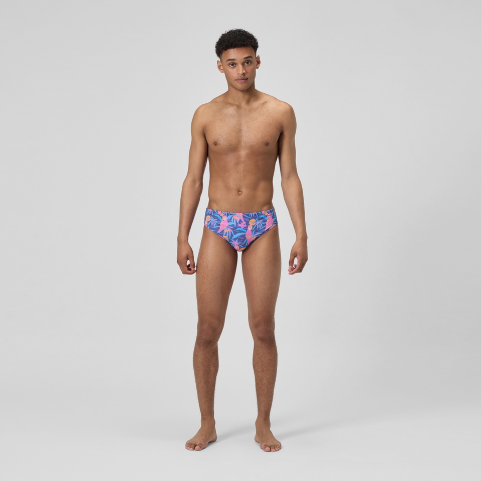 Men's Printed One Brief Blue