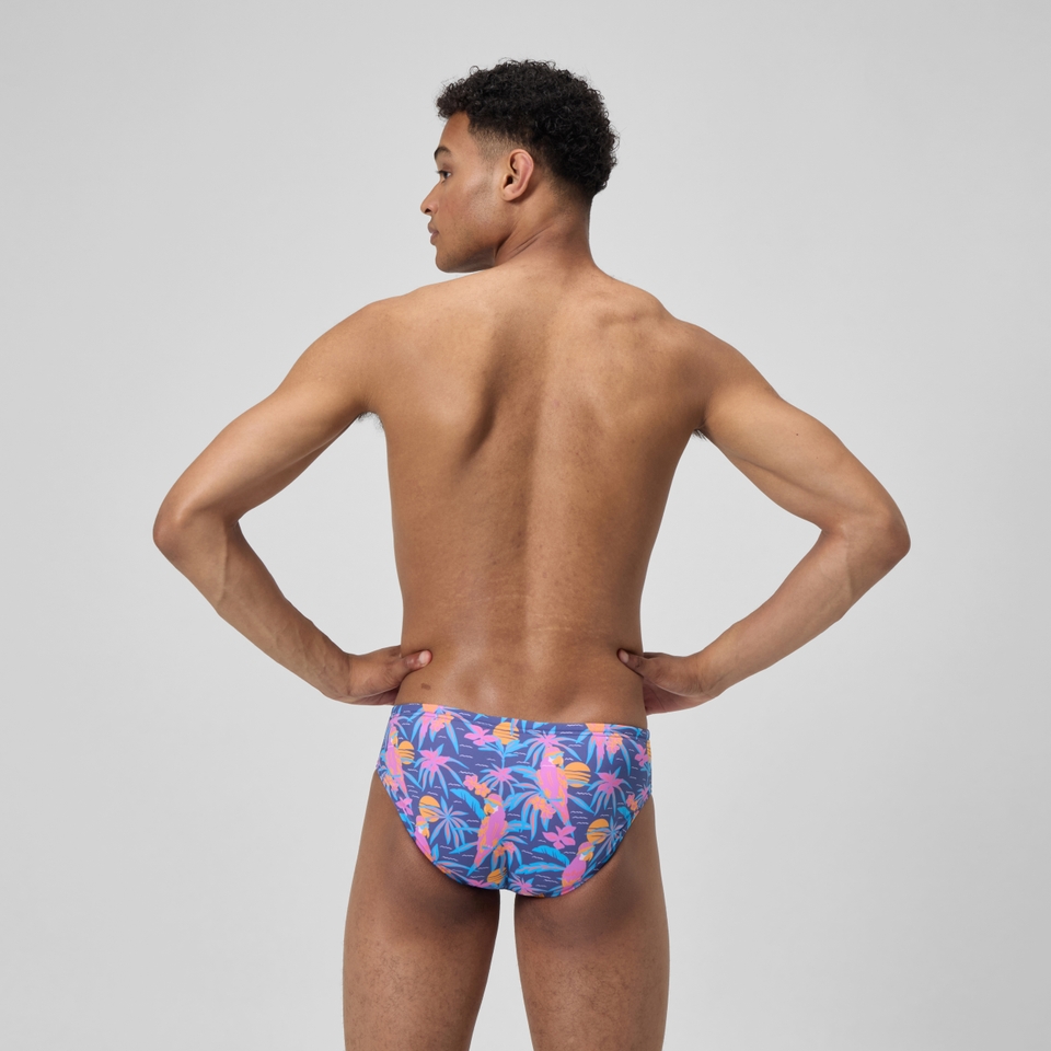 Men's Printed One Brief Blue